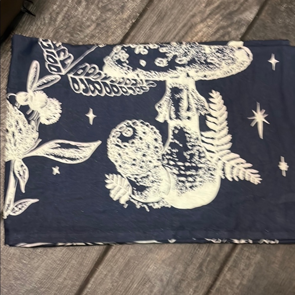 Mushroom/butterfly print tablecloth